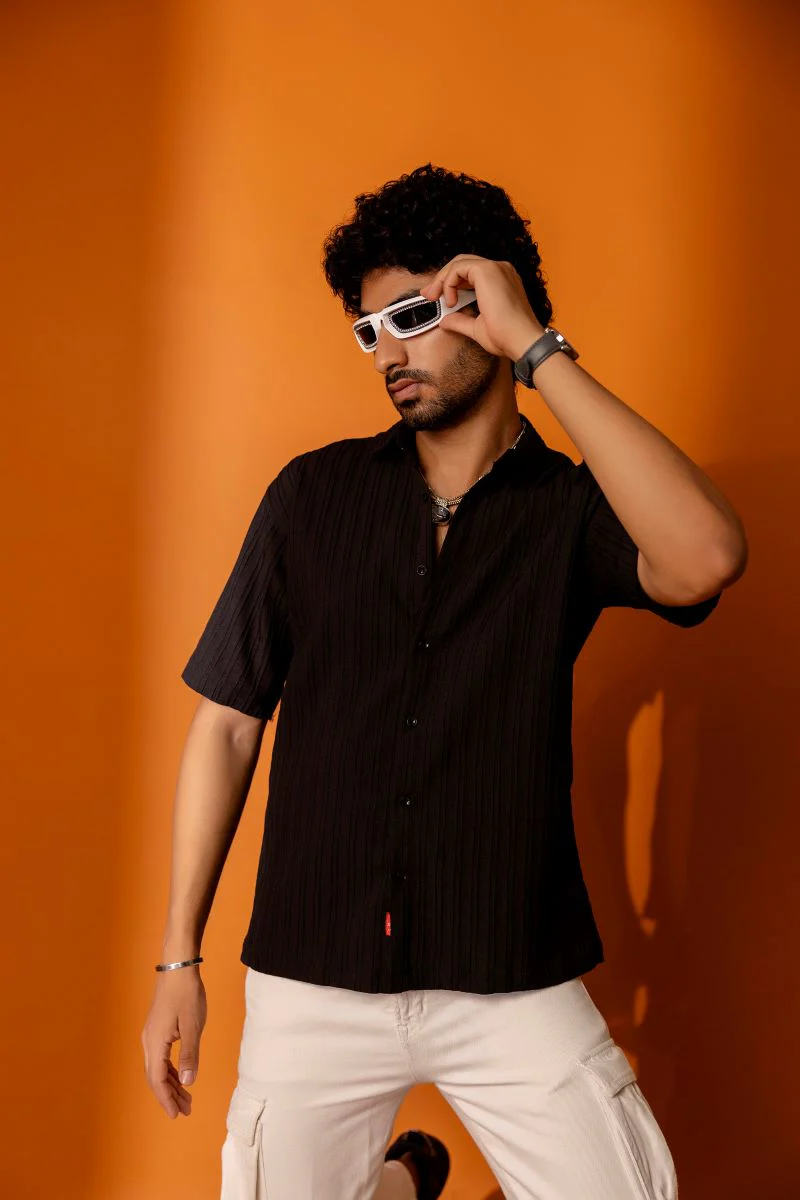 Stylish Color Block Print Shirt.