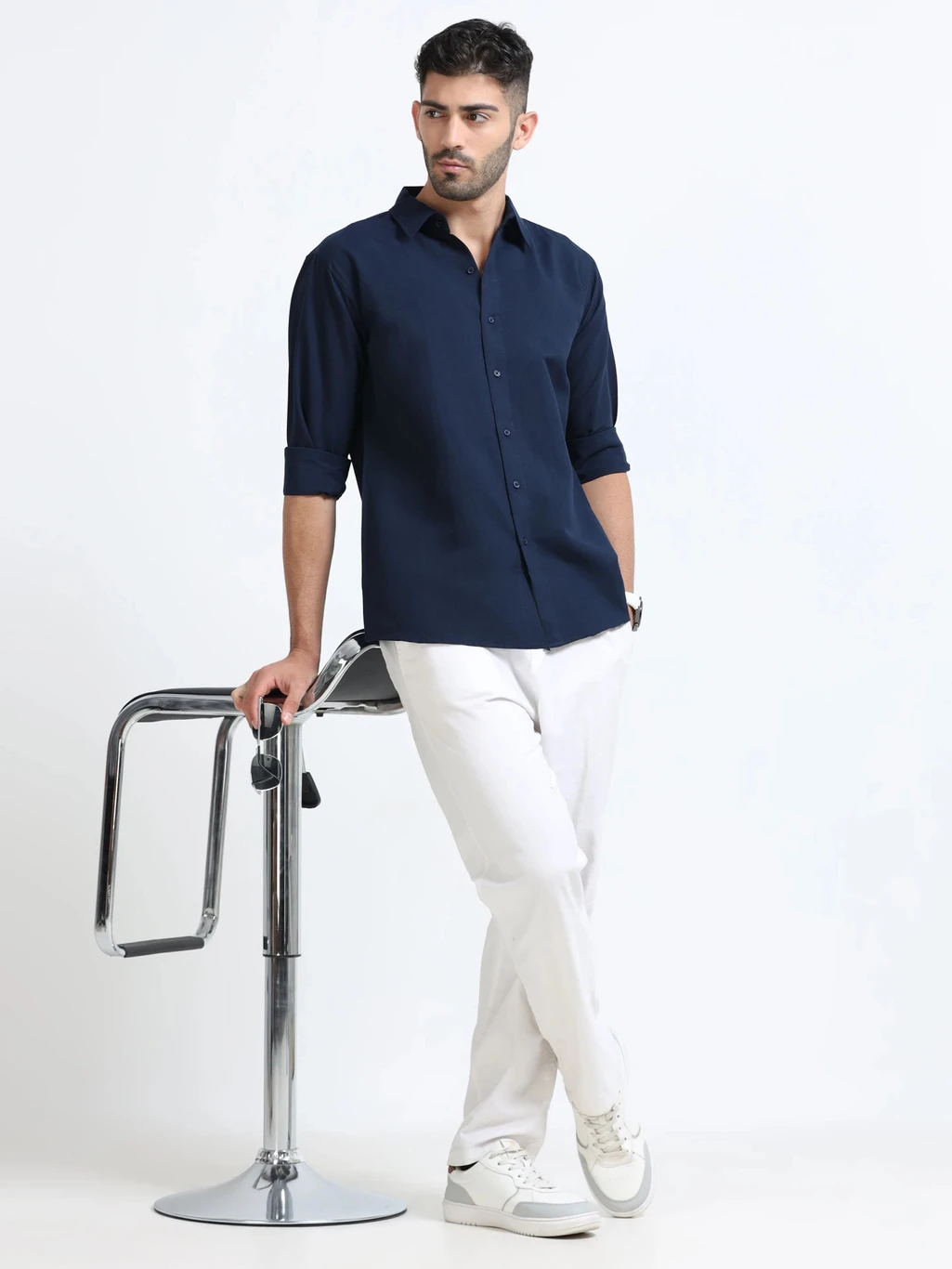 Clyver Men Regular Fit Solid Spread Collar Casual Shirt - Image 2